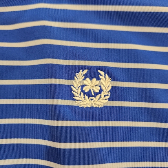 Donald Ross Sport Polo Shirt Mens XL Blue Striped Performance Stretch Breathable - Picture 3 of 9